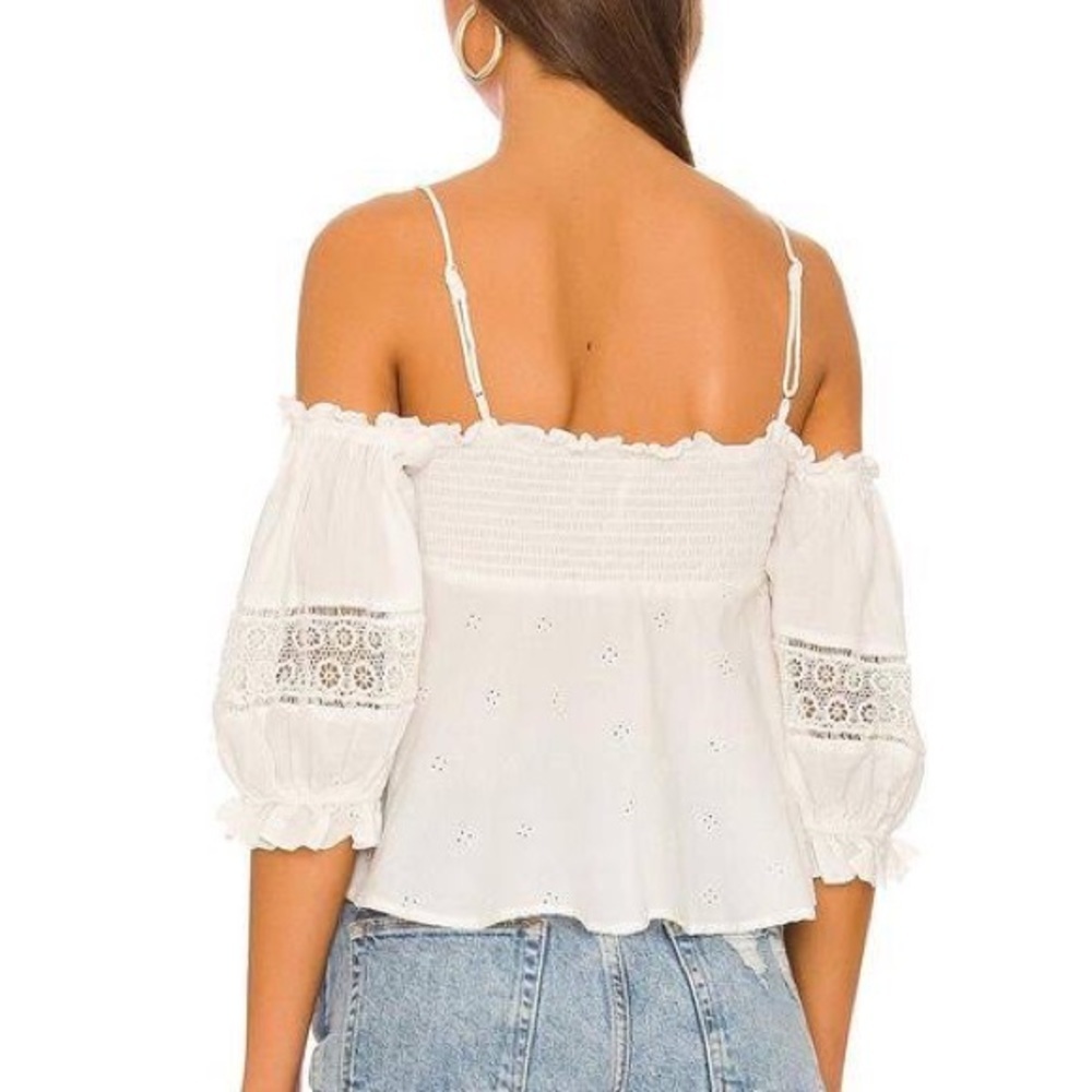 Free People Women’s Ruched Off The Shoulder Cropped Top NWT - Picture 5 of 6